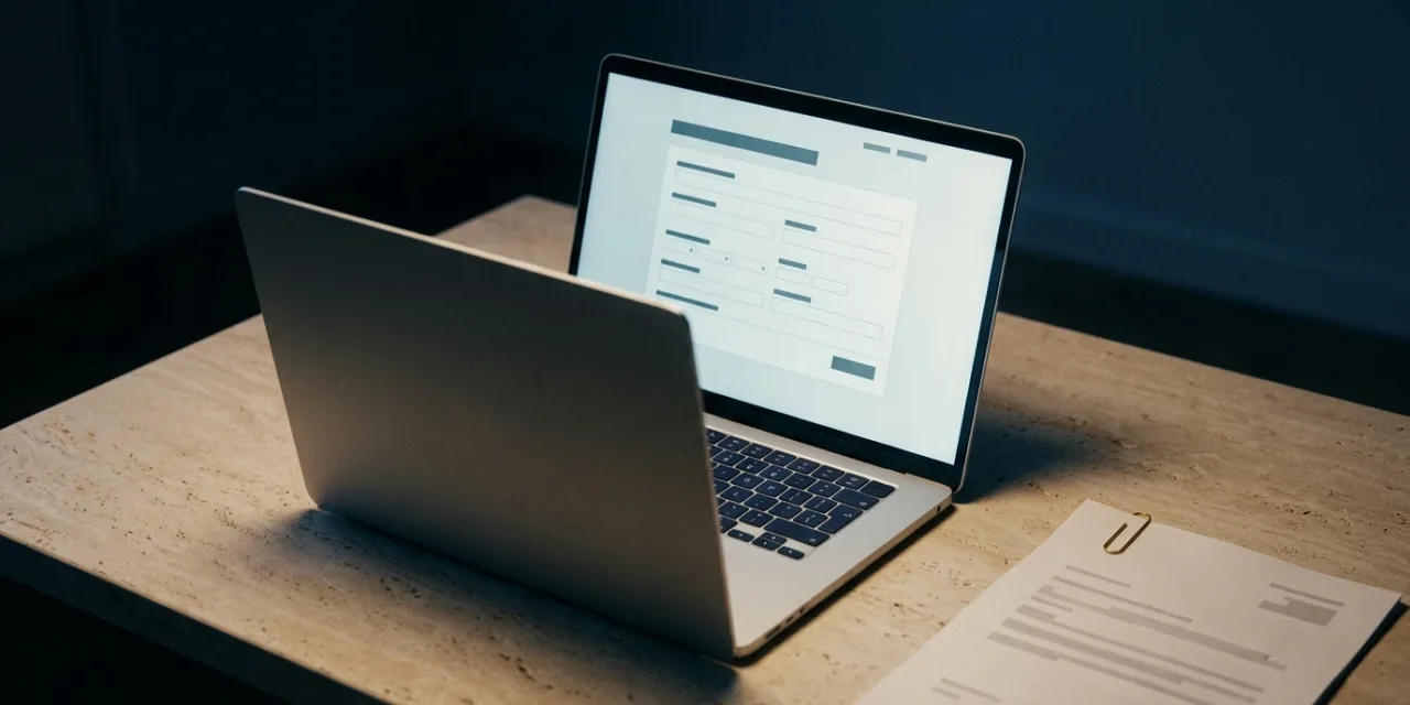 Consultation d’un registre officiel sur un écran de bureau