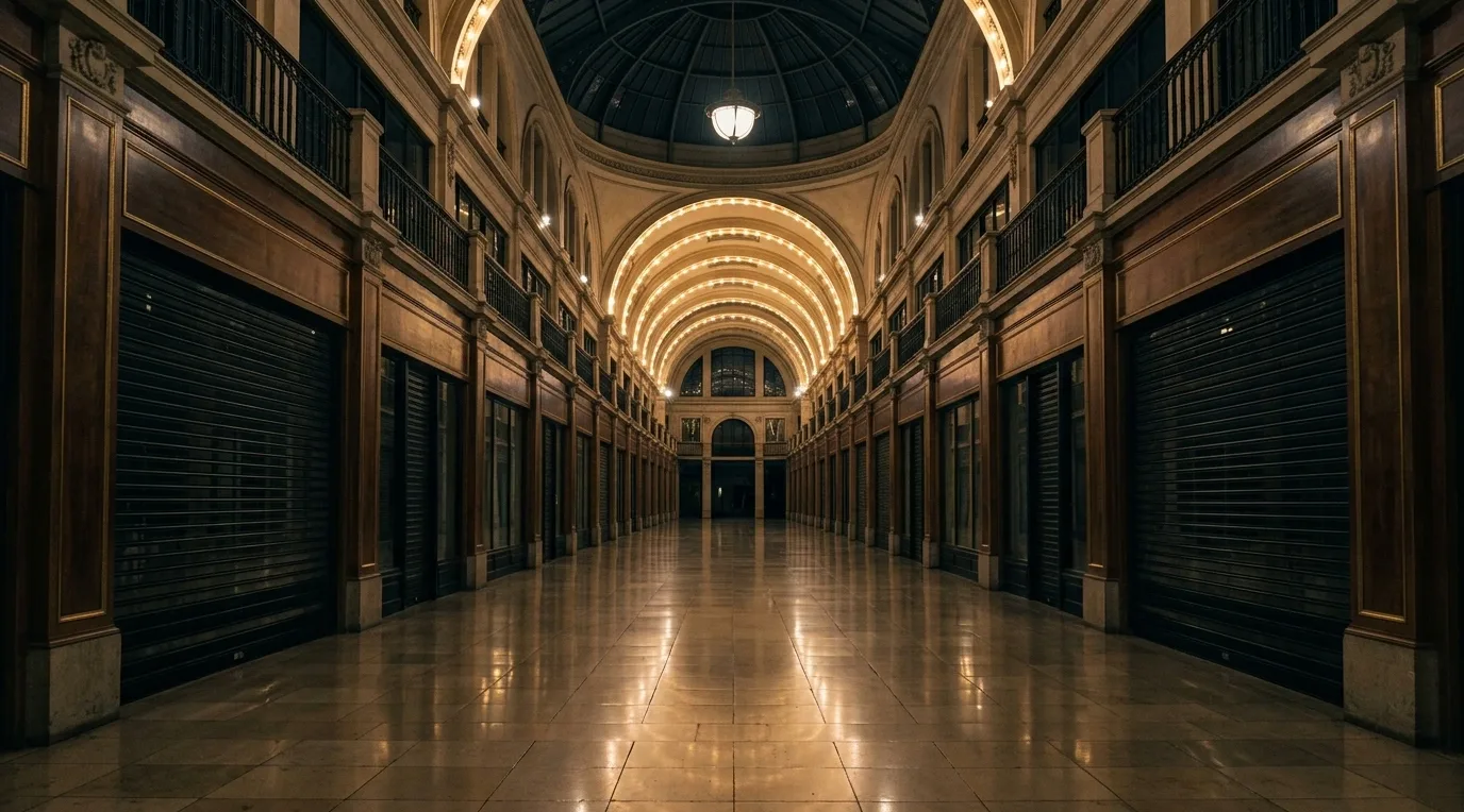 Galerie marchande après la fermeture
